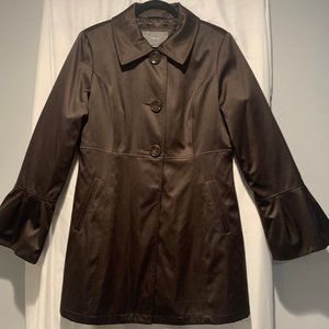 NEW Apt.9 Ladies Brown Faux Satin 3/4 Length Jacket